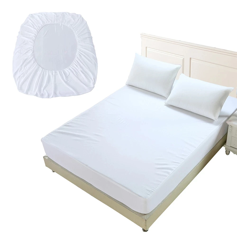 Однотонный чехол для матраса, водонепроницаемый эластичный наматрасник из махровой ткани, простыня с разделением для воды