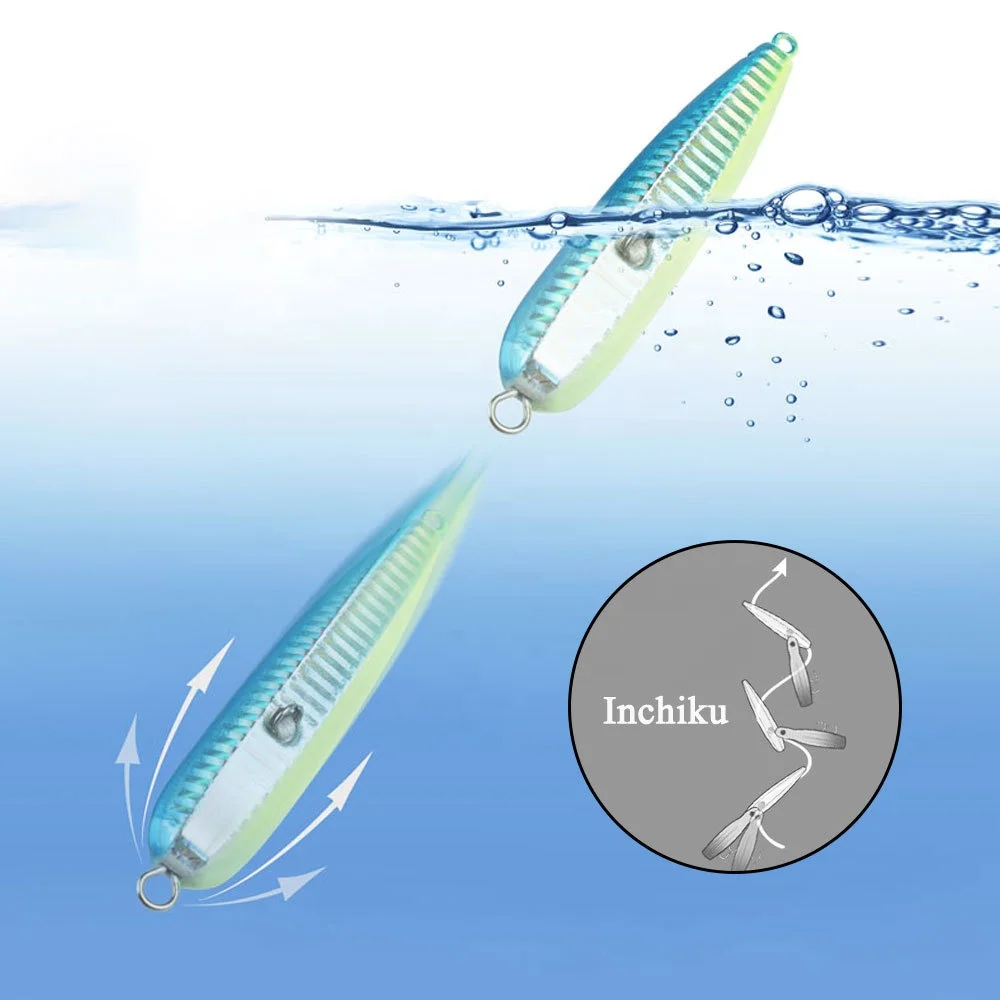 Fishing Squid Lures glow Inchiku Metal Jig 80g 100g 120g 150g 200g 250g Metal lure Octopus Skirt With Assist Hook