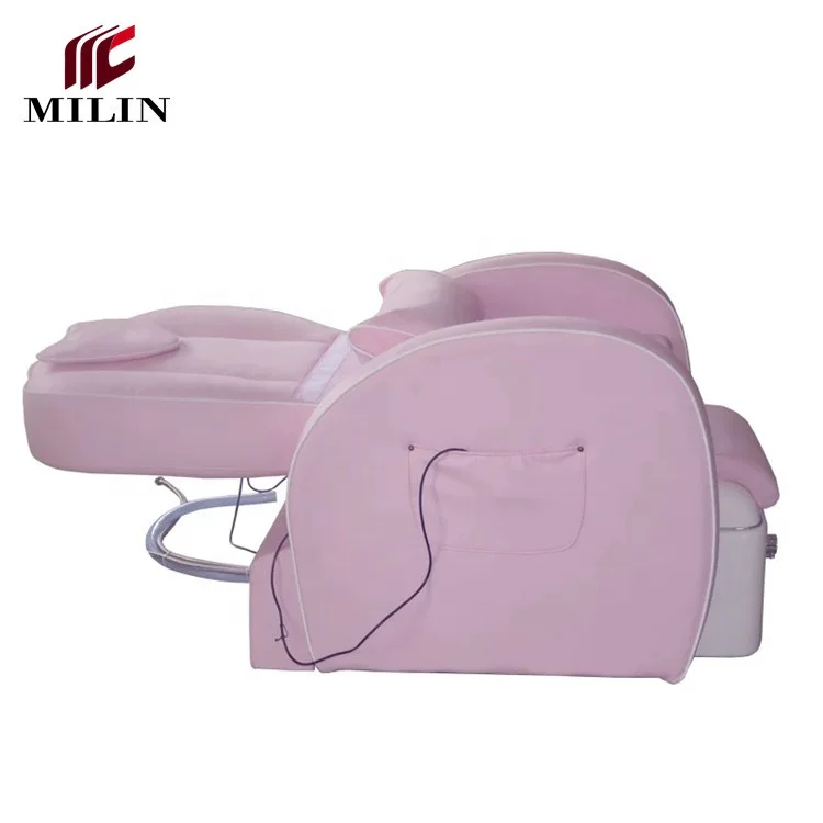 Luxury modern pink pedicure chair can recline to 180 degree professional pedicure chair with basin