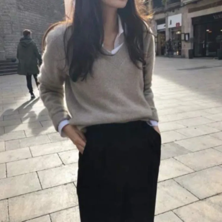 
2021 Women Oversized High Quality Autumn Pullovers Warm Long Sleeve Knitwear Sweaters For Women 