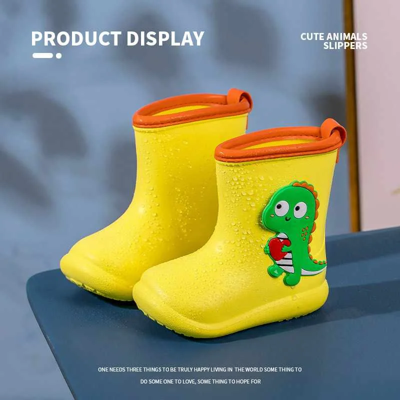 Новый продукт модная обувь для мальчиков и девочек из материала Eva с милым динозавром Нескользящие Водонепроницаемые Детские уличные