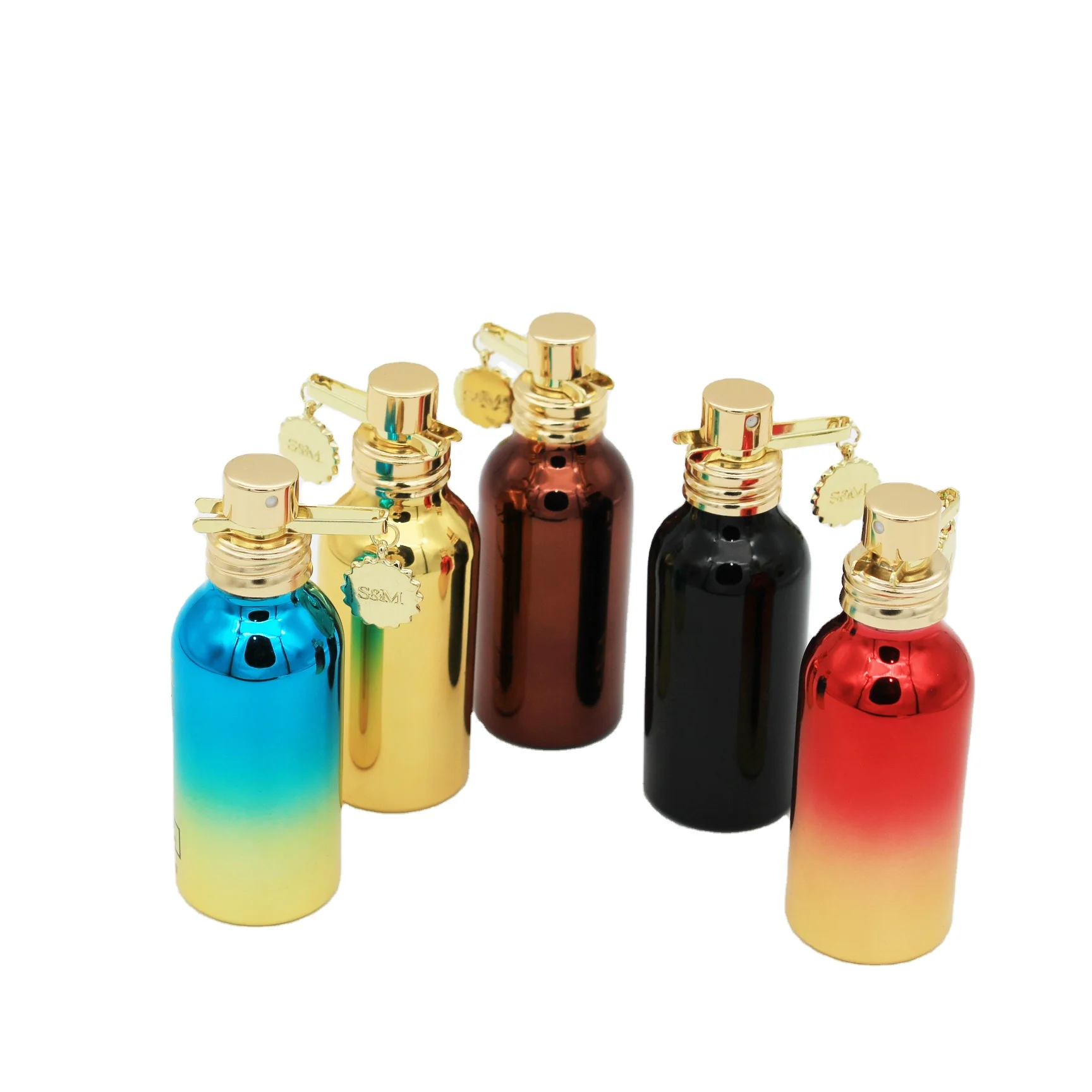 wholesale fancy luxury atomizer UV pump aluminum 30ml 50ml 120ml perfume spray bottle