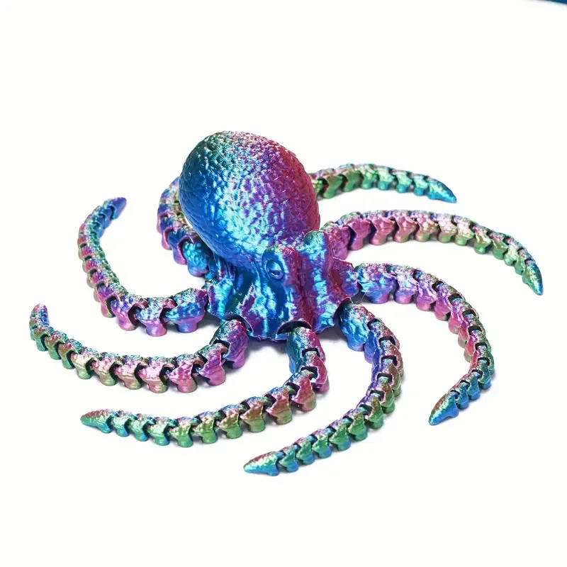 Hot Sale 3D Printed Octopus Toy 3D Printed Articulated Octopus Fidget Toys for Kid Flexible Crystal Octopus Toys