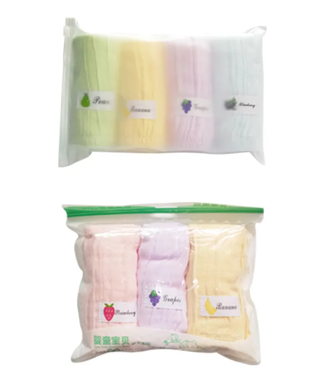Whosale Soft Baby 100% Cotton Handkerchief Cotton Burp Cloth Absorbent Gauze Kindergarten Washcloth Baby Towel