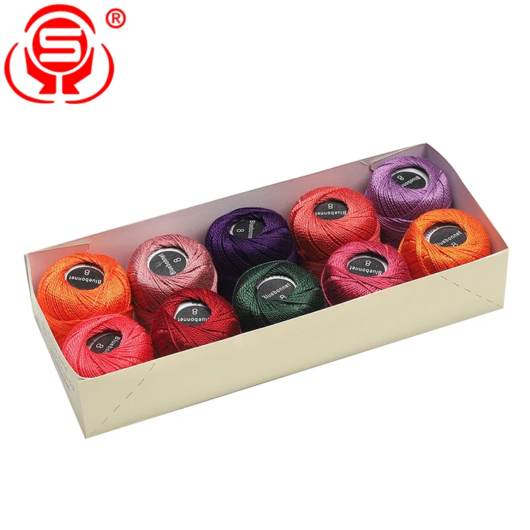 
Crochet Thread Cotton Yarn Threads Balls Rainbow Colors Staple Cotton Crochet Thread Set Balls 