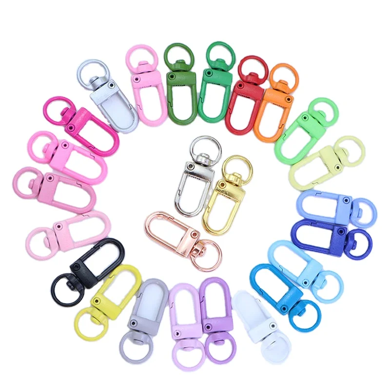 33mm Cute Candy Color Keychain Ring Metal Lobster Clasp Clip Bag Car Key chain DIY Charms for Jewelry Accessories