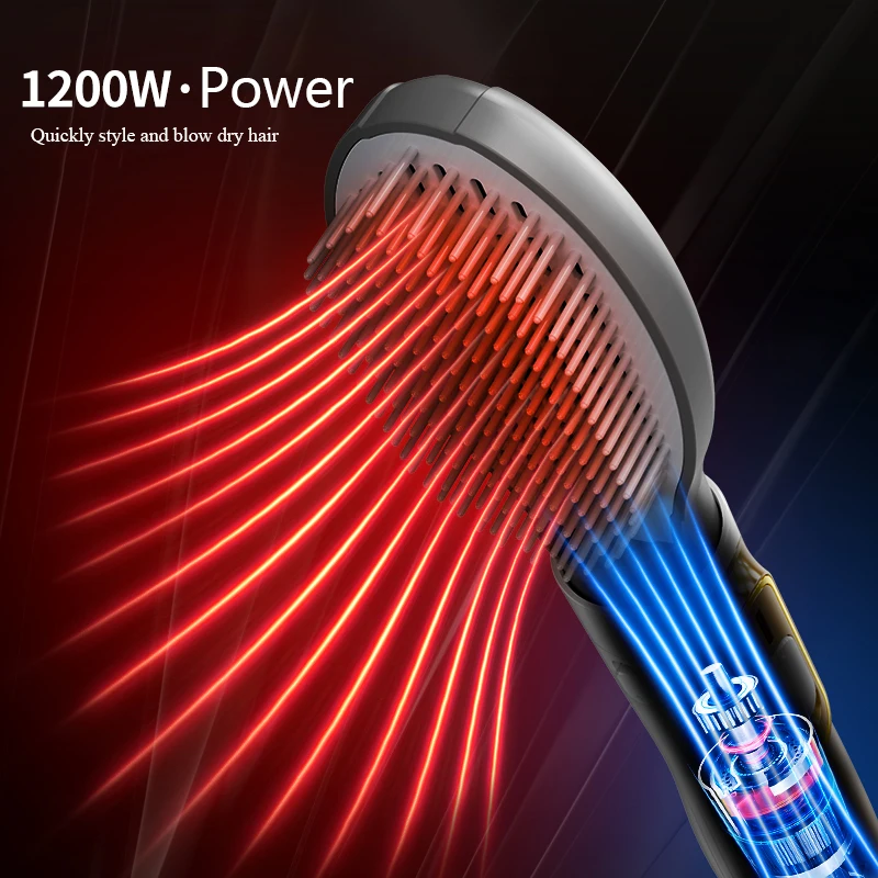 2021 New Arrival Hot Air Brush Styler Set Electric DC Motor Hair Curler Comb Hair Straightener Dryer Brush