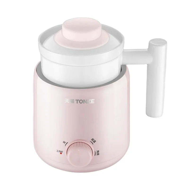 TONZE Mini multi-purpose Household Food Warmer 600ml Mini Stew Pot Electric Portable Slow Cooker Health Ceramic Stew Cup