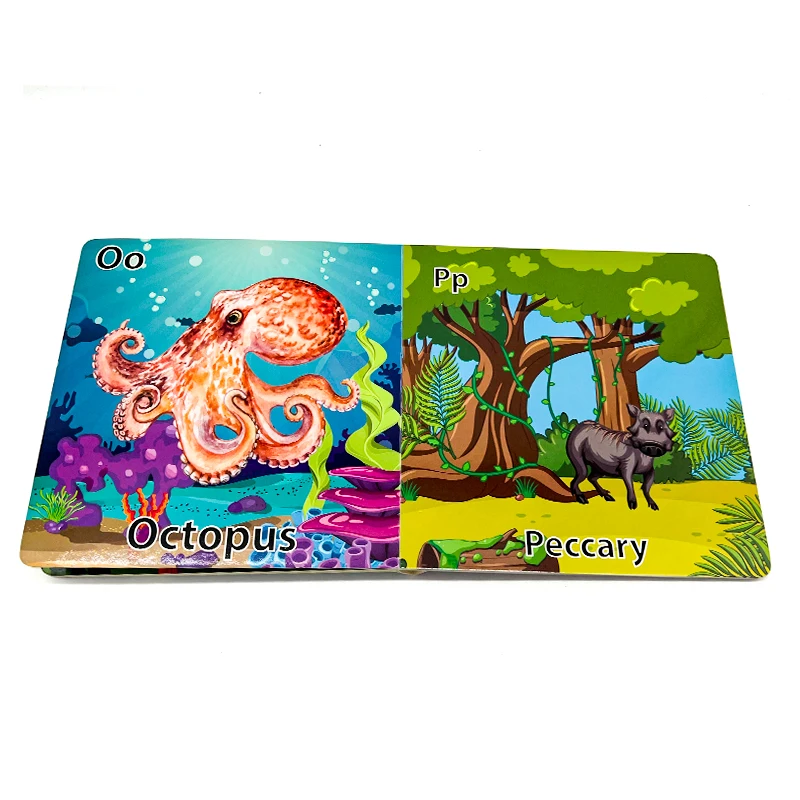 Wholesale Custom Eco-Friendly Kids Animals Educational Cardboard Book Printing Service Children Board Books For Babies