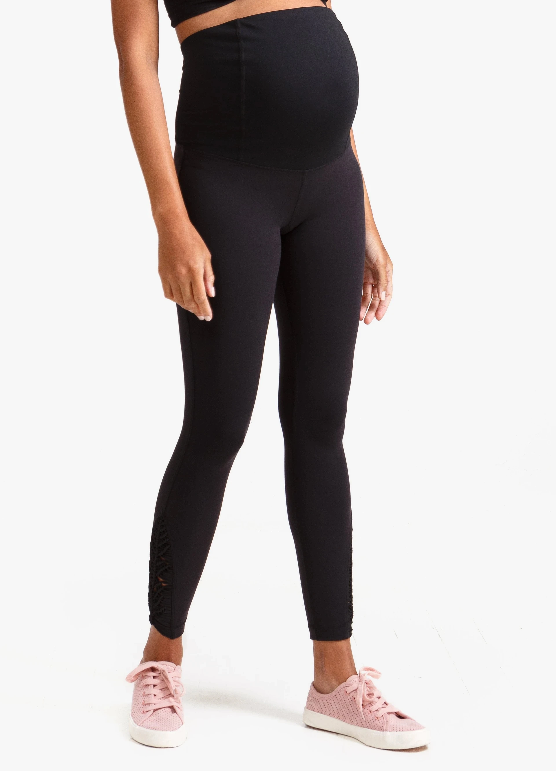 
Seamless Full Ankle Over breathable maternity leggings pants 