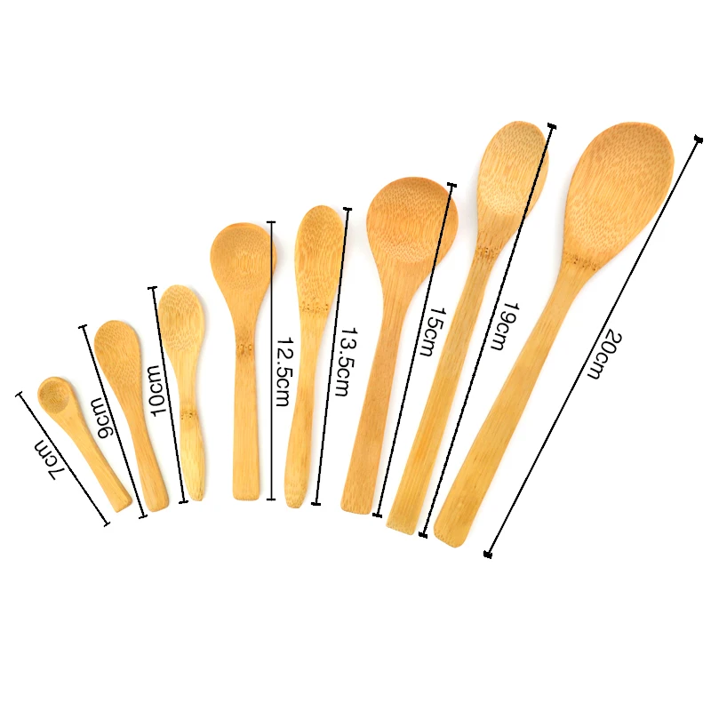 Mini bamboo spoon condiments spoons for kitchen salt spoon