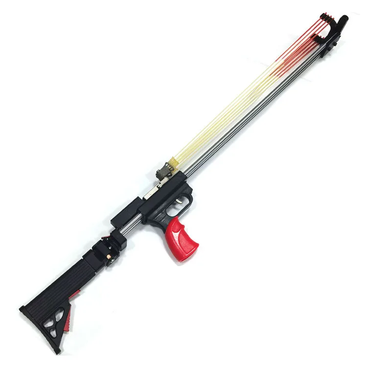 Factory direct sales long pole telescopic multi strand rubber band hunting special slingshot
