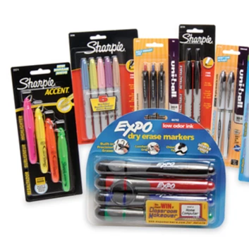 customizable blister tray plastic sliding card clamshell transparent packaging box with hanging hole for stationery