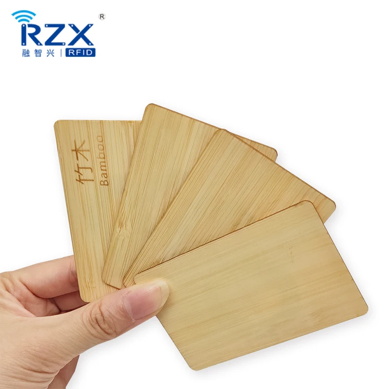 Smart RFID ISO14443A 13.56MHz Waterproof Eco-friendly Bamboo Cards For Hotel Key