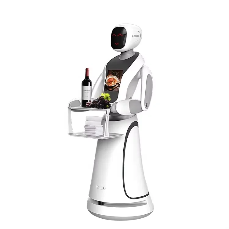 Factory Restaurant Automatically Chat Speak Walk High-quality Good Service Waiter Food Delivery Efficient Robots