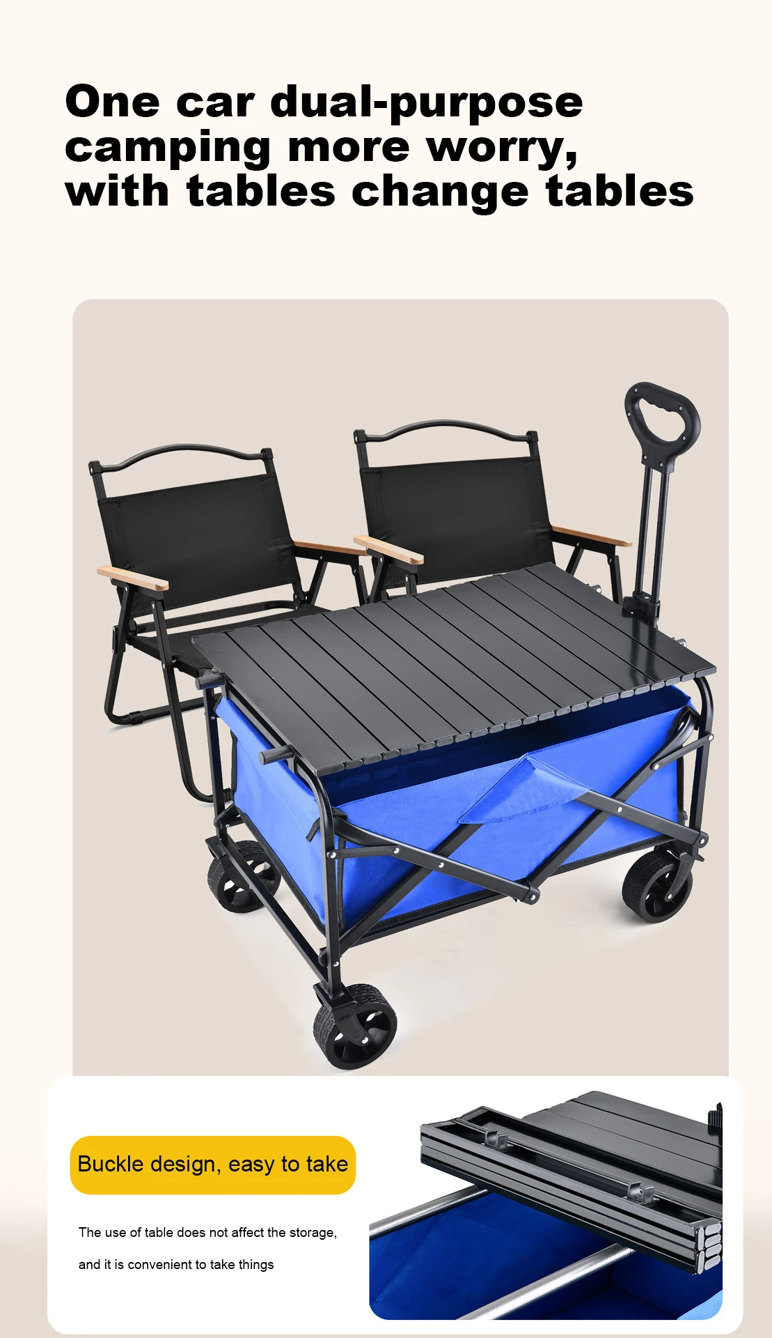 Outdoor Garden Beach Camping Trolley Cart Fishing Folding Camping Wagon Portable Shopping Tour Hand Luggage Cart Trolleys