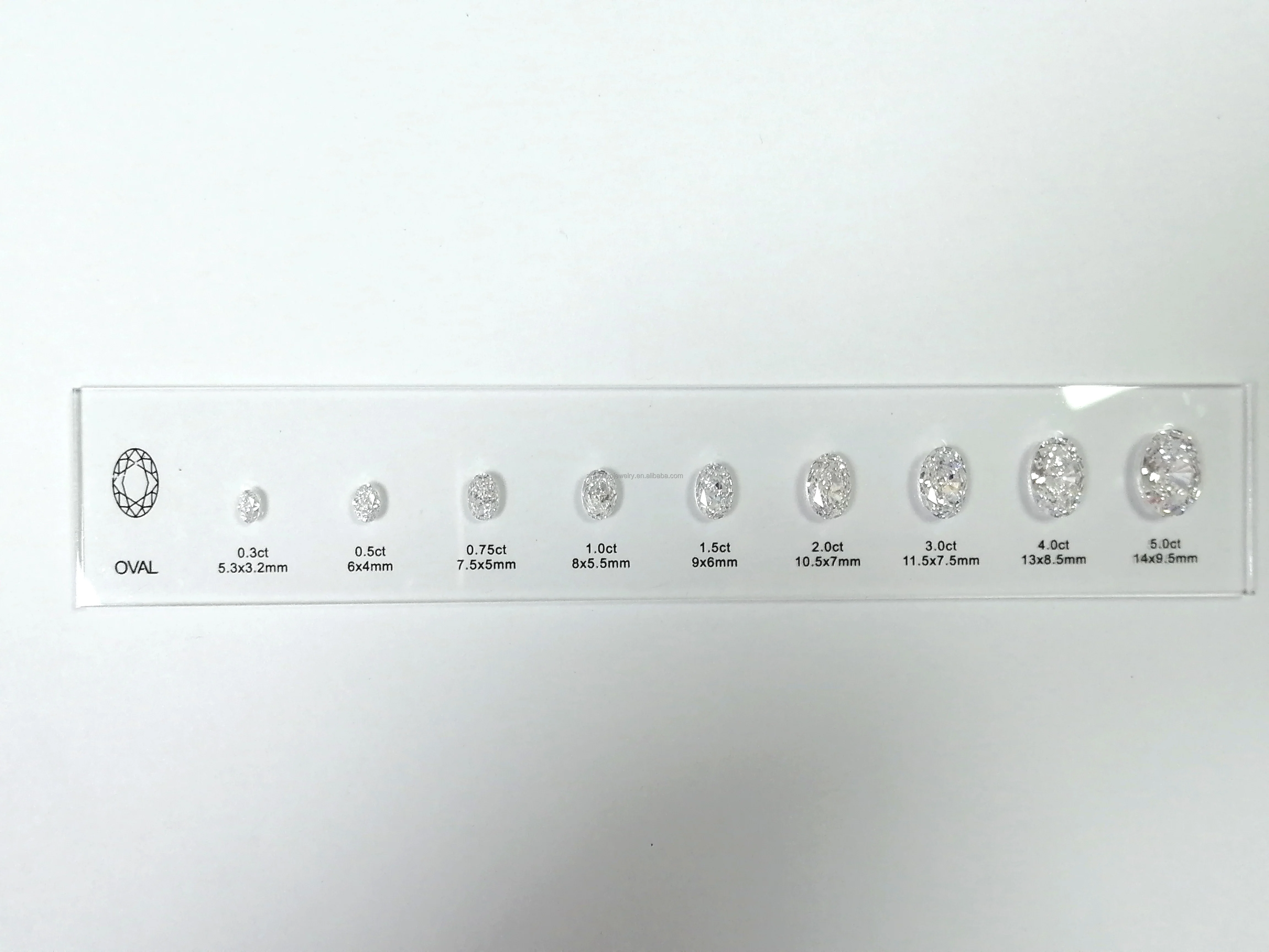 10 Shapes 90 Sizes Reference Chart Crushed Ice Cut Cubic Zirconia Comparison Chart Acrylic Plate Setting Diamond Dealer Tools