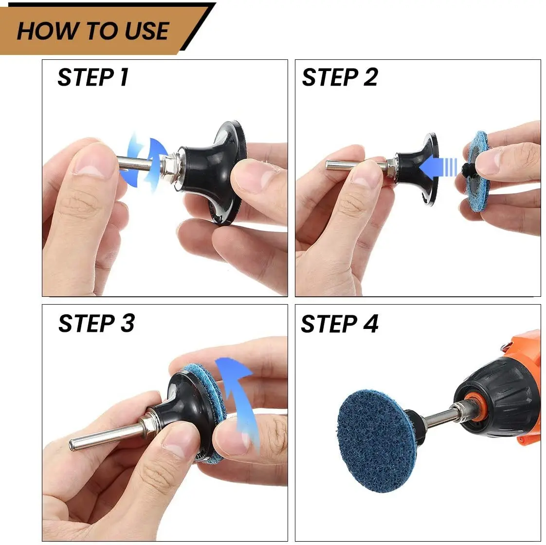 2 inch Quick Change Discs 30Pcs Sanding Discs 1Pcs 1/4' Holder Surface Conditioning Discs