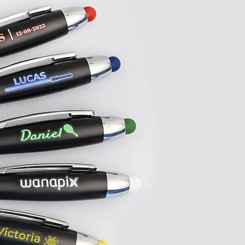 Custom personality gift Custom wholesale printing logo plastic color multi-functional advertising promotion led pen