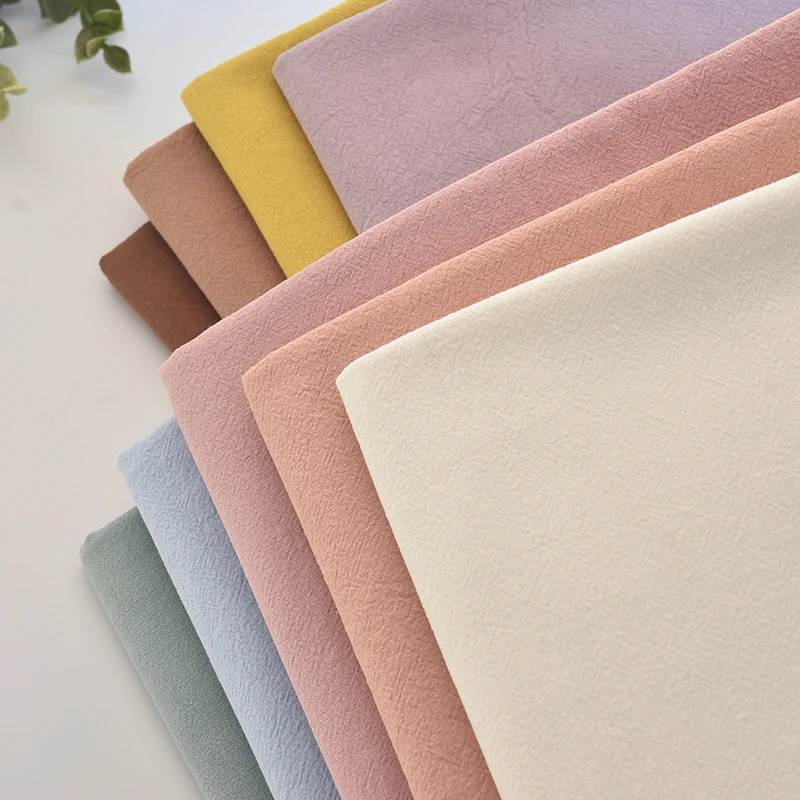 woven white fabric roll garment monks cloth fabric textured 100% cotton stone washed crinkle plain cotton fabric