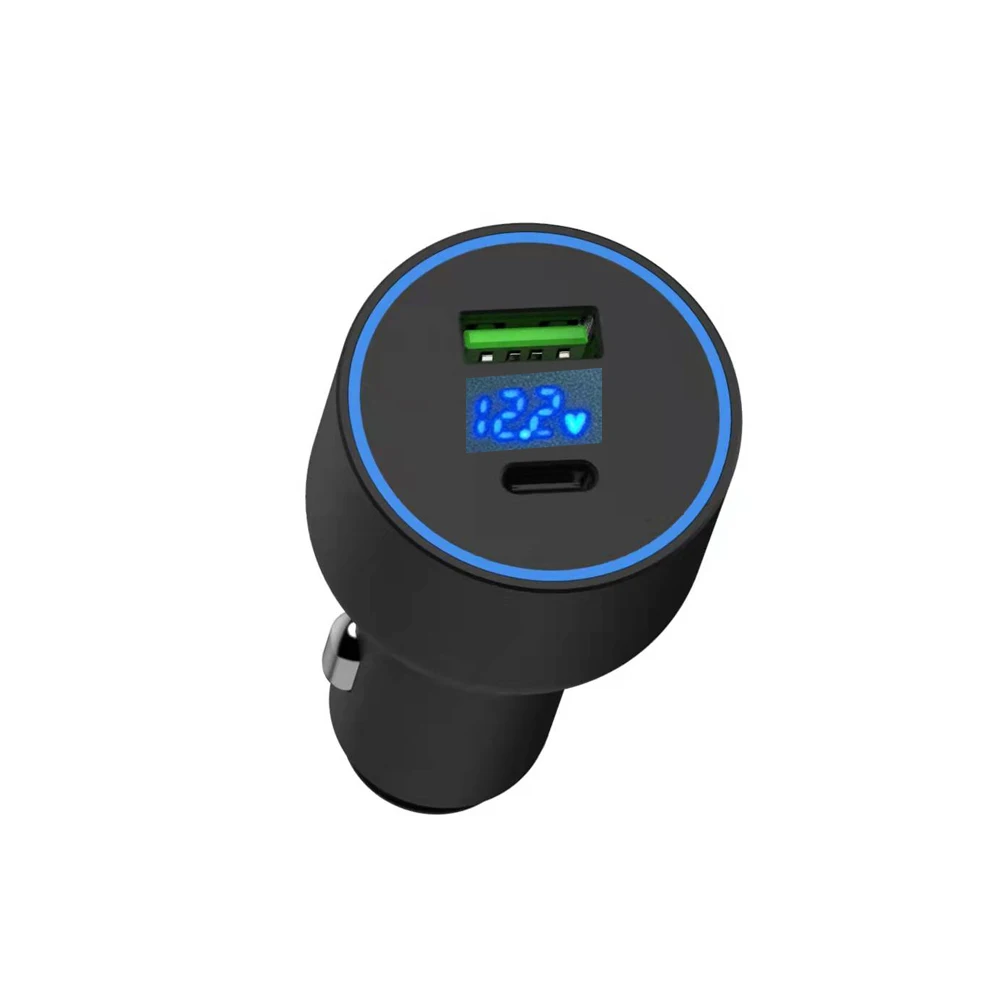 car pd charger PPS 30W & QC 18W 2-Port 48W smart kc car charger with Voltage Digital Display