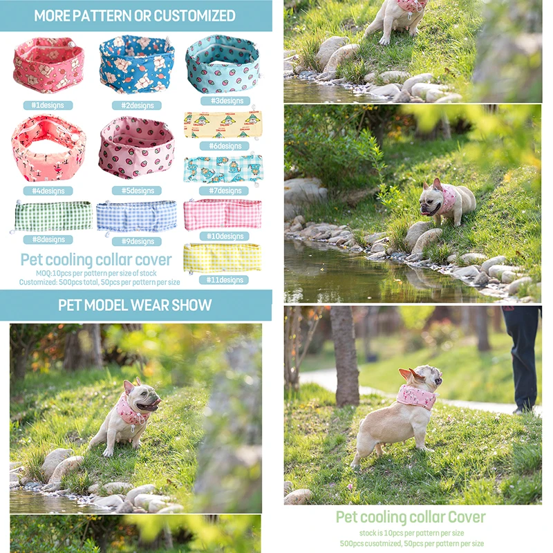 COLLABOR 11Colors Dog Collars In Bulk Custom Ice Dog Cool Collars Neck Scarf Pet Dog Cooling Collar Cover