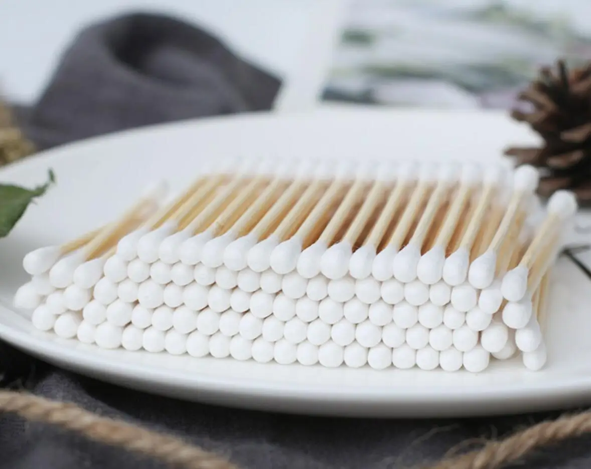 
Factory price bamboo organic stick cotton swabs 