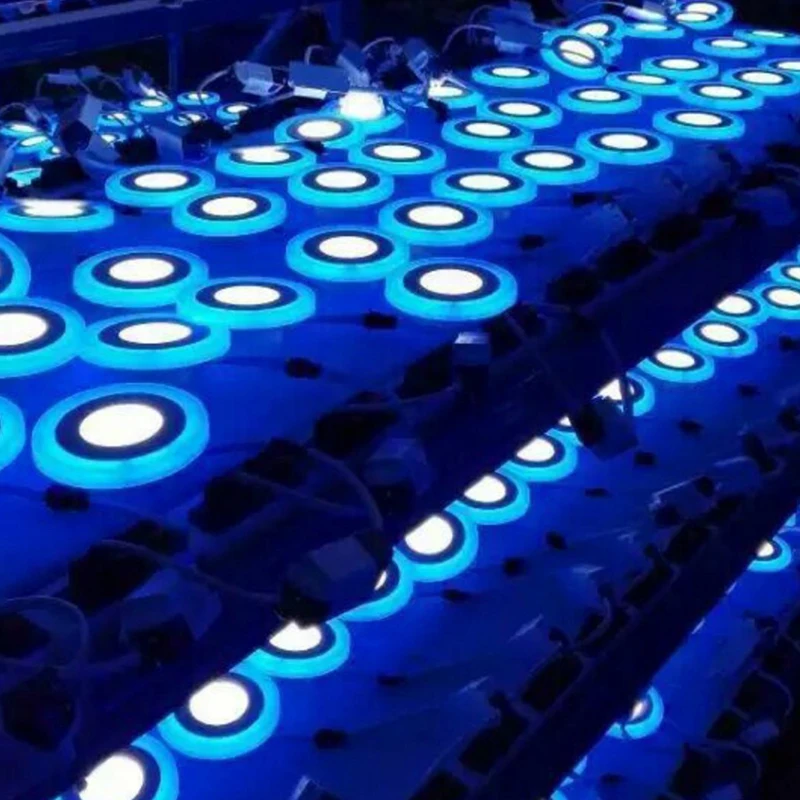 Алюминиевая СВЕТОДИОДНАЯ панель SMD 2835 горячая Распродажа квадратная круглая 2 двухцветная встраиваемая потолочная лампа для поверхностного монтажа светодиодная