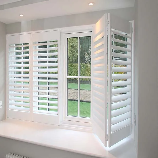 Luxury wooden blinds for window hotel wooden plantation shutters pvc materials plantation shutters for summer house