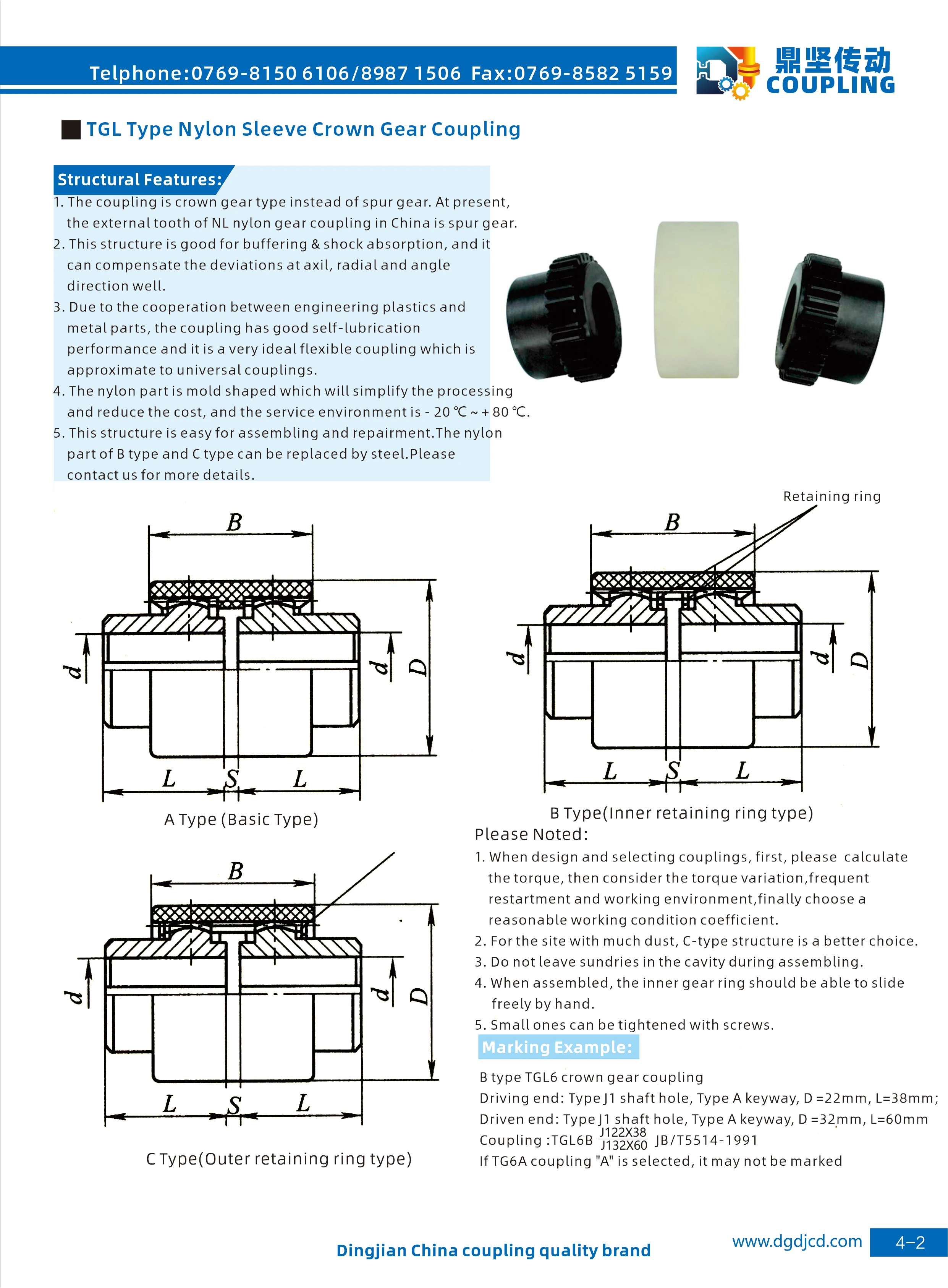 Zero backlash Germany Quality Shaft Flexible Jaw Lovejoy TGL Couplings