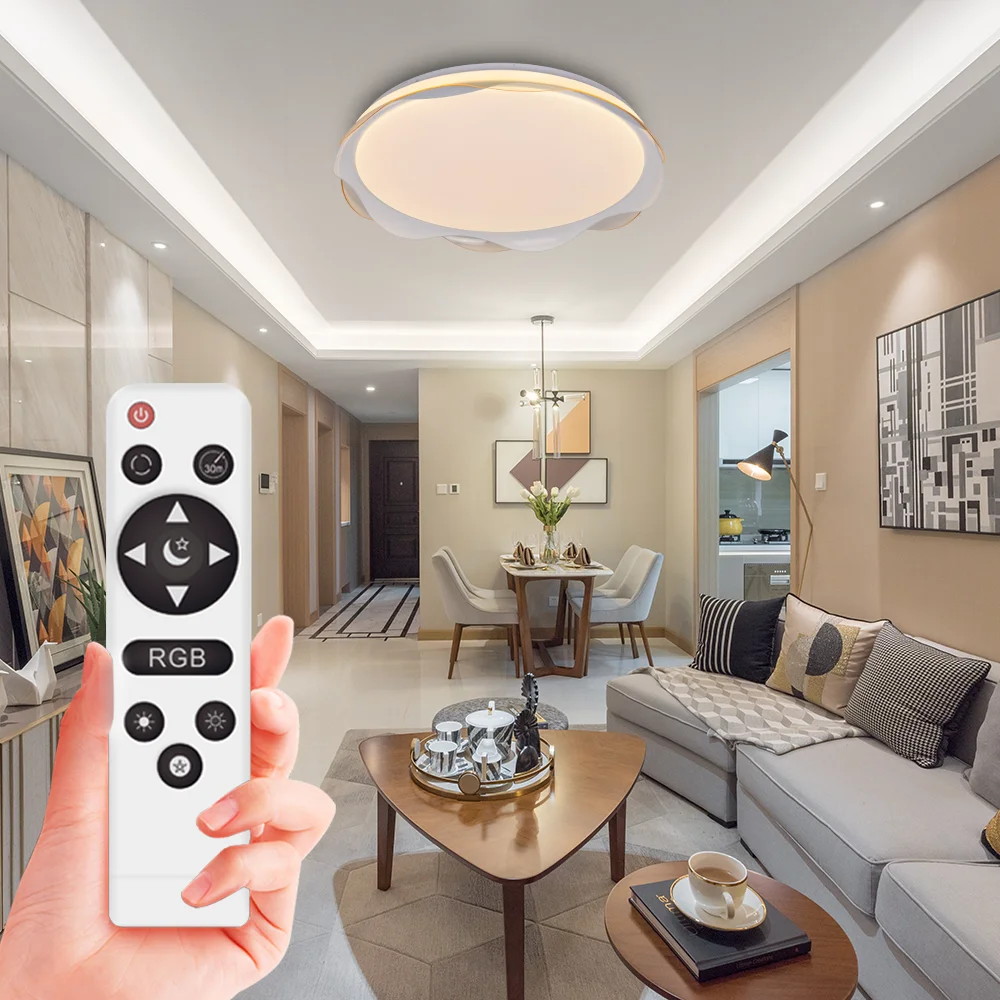 ENVIS Wholesale Price Surface Mount RGB Infrared Remote Control Lamp Led Modern House Ceiling Lights