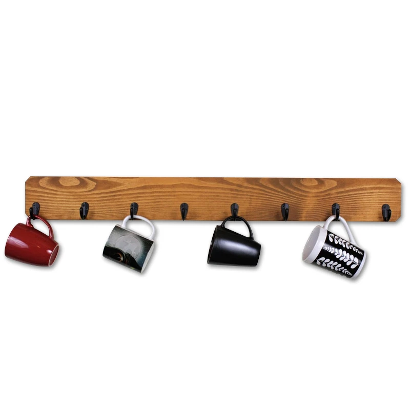 Pan antique keys floating shelf hanger home use mug wooden wall decorative cup hooks/creative hook holder