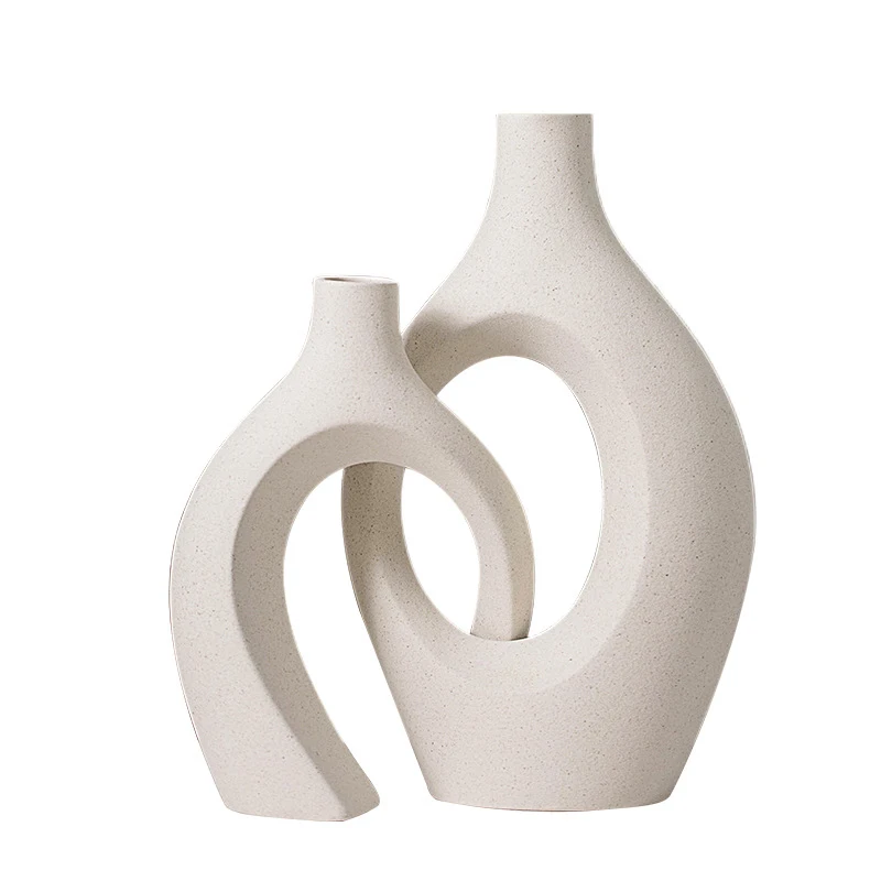 Large White Ceramic Vase Set Creative Upgrade for Stylish Home Decor Art Deco Design Style