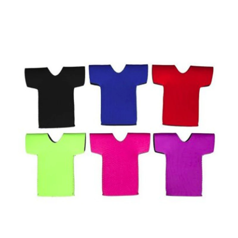 T shirt shape Beer Can Coolers sleeve  Collapsible Foam Soda Cover Coolies customized logo