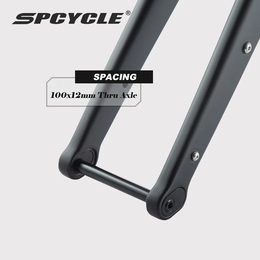 Spcycle Full Hidden Cable Carbon Gravel Fork Max Tire 700x55C or 29x2.1' Tapered Disc Brake MTB Gravel Bicyel Rigid Forks