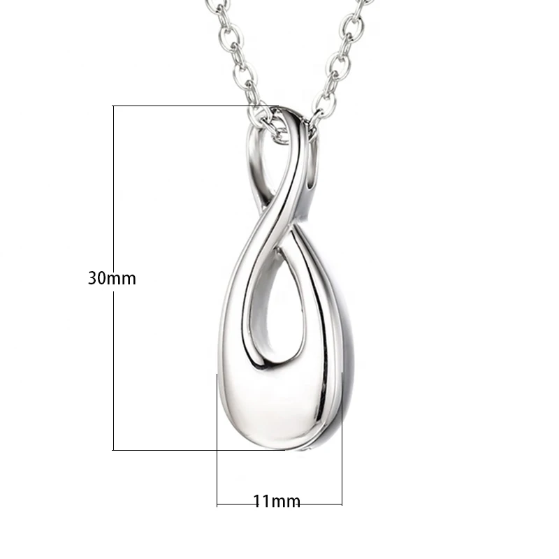 Perfume Essentials Oil Infinity Necklace Keepsake Pendant Forever Memorials Urn Pendant Stainless Steel Cremation Jewelry
