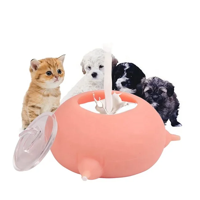 Pet Puppies Feeder 4 Nipples Puppy Nursing Station Silicone Puppy Nipple Pet Milk Feeding Bowl For Baby Cats Dogs