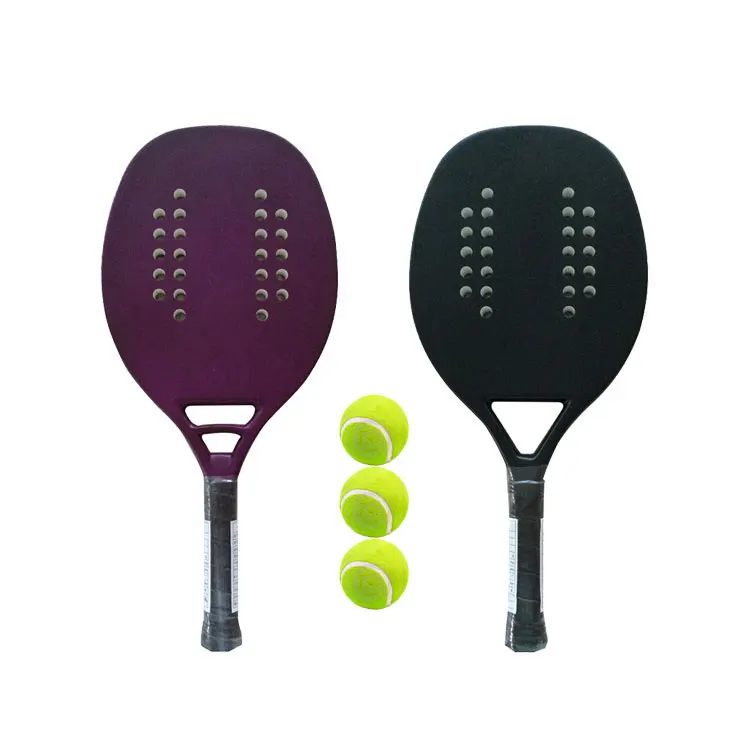 Beach padel tennis racket with tennis ball set