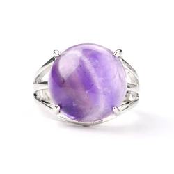 Top sell round shaped natural stone ring Adjustable Healing Crystal Gemstone tiger eye stone Ring