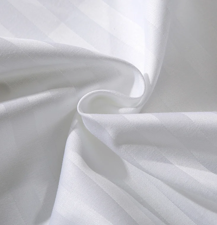 Deeda factory 1cm stripe white hotel bedding bed linen bed sheets set