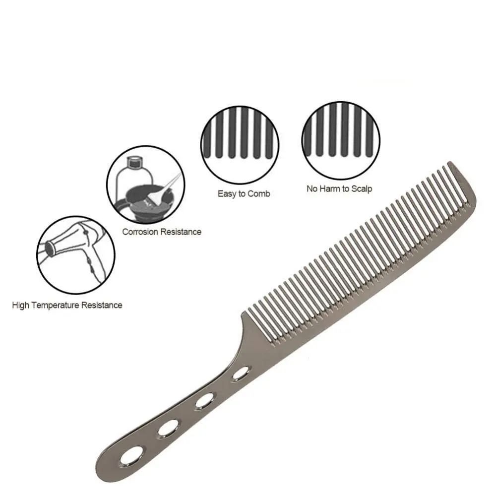 Space Aluminum Hair Comb Professional Hairdressing Combs Hair Cutting Dying Hair Brush Barber Combs Tools Salon Accessaries