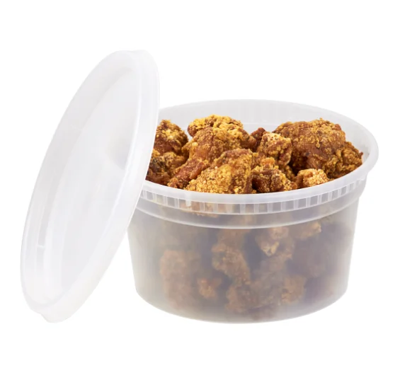 16 oz Freezer Safe Stackable Plastic Deli Cup With Airtight Lids Food Storage Soup Containers
