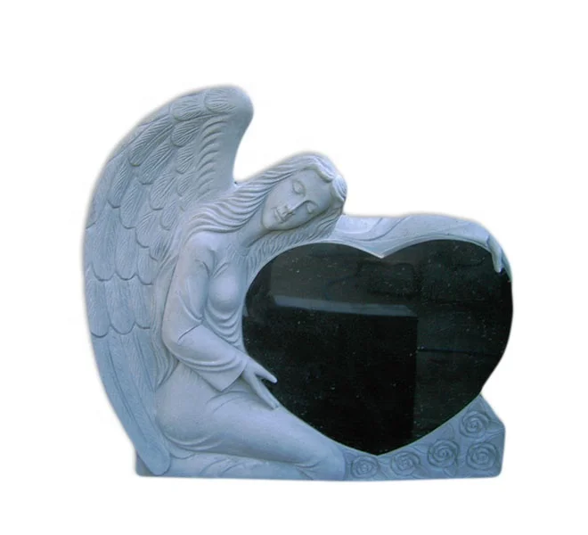 
Granite Monuments Heart Shape With Angle Statue Monument, Western Type Tombstone, Angle Sculpture Granite Tombstone 