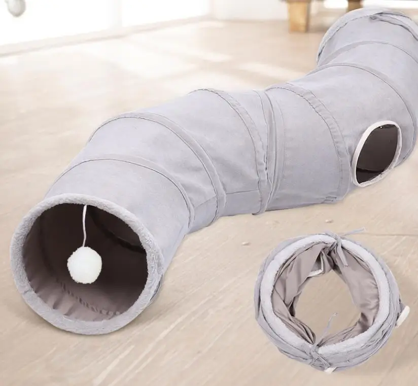 Cat Toys Play Tunnel Durable Suede With Play Ball Cat Tunnel for Indoor Cats