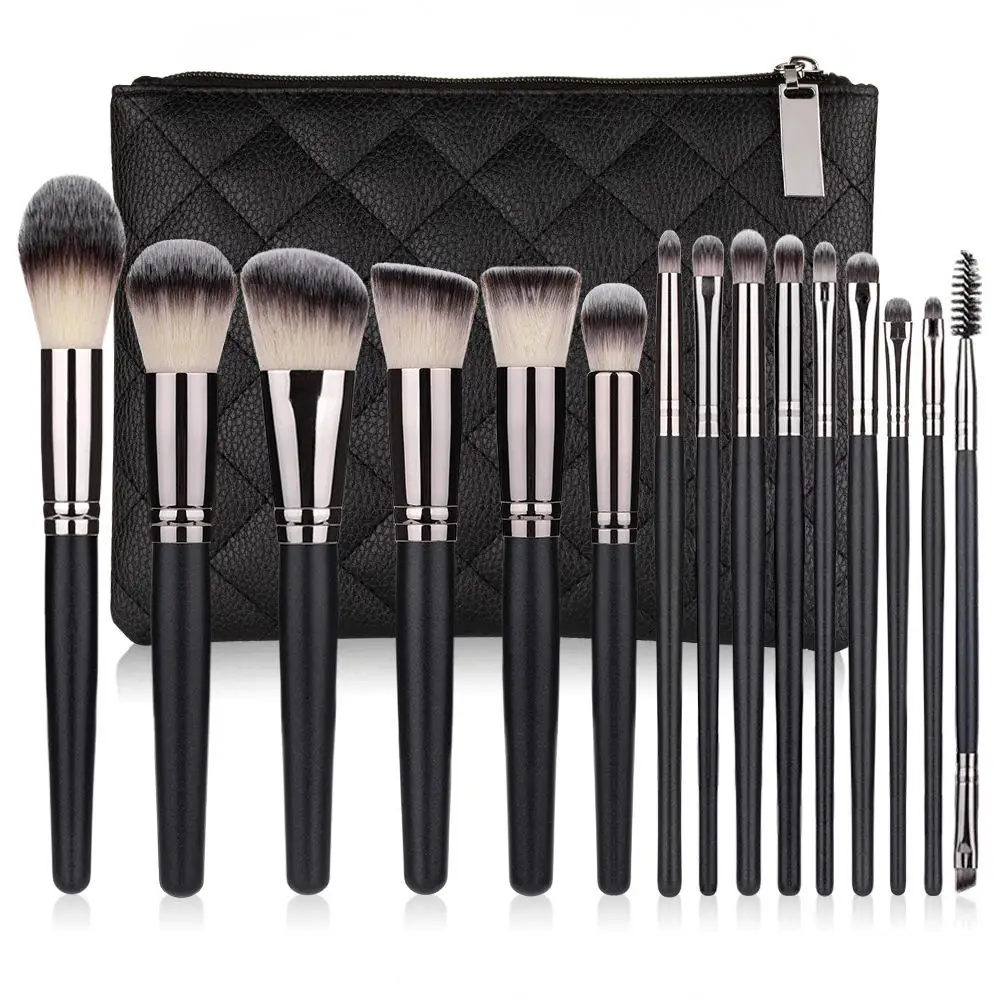 15-Piece Custom Private Label Professional Makeup Brush Set for Eye and Foundation for Professional Powder and Face Makeup