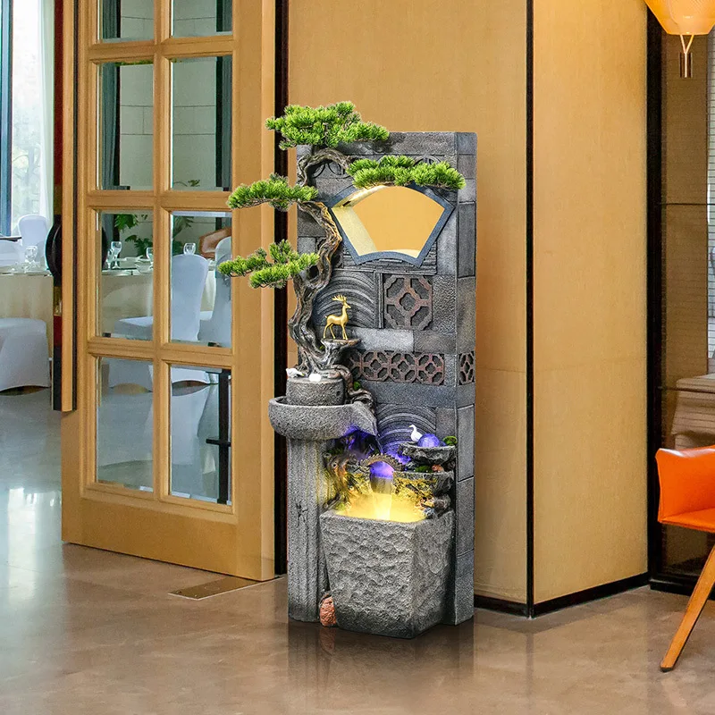 indoor out garden home decor accessories large resin water fountain waterfall curtain with light fish tank