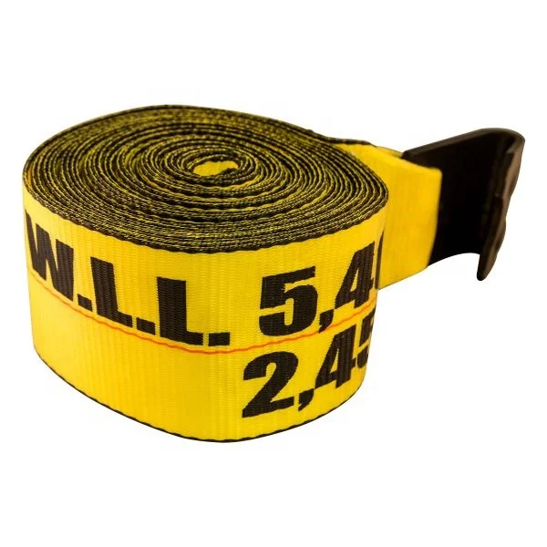 Ningbo direct manufacturer producing polyester ratchet tie down straps 4 inch 30ft 40ft winch straps with flat hook