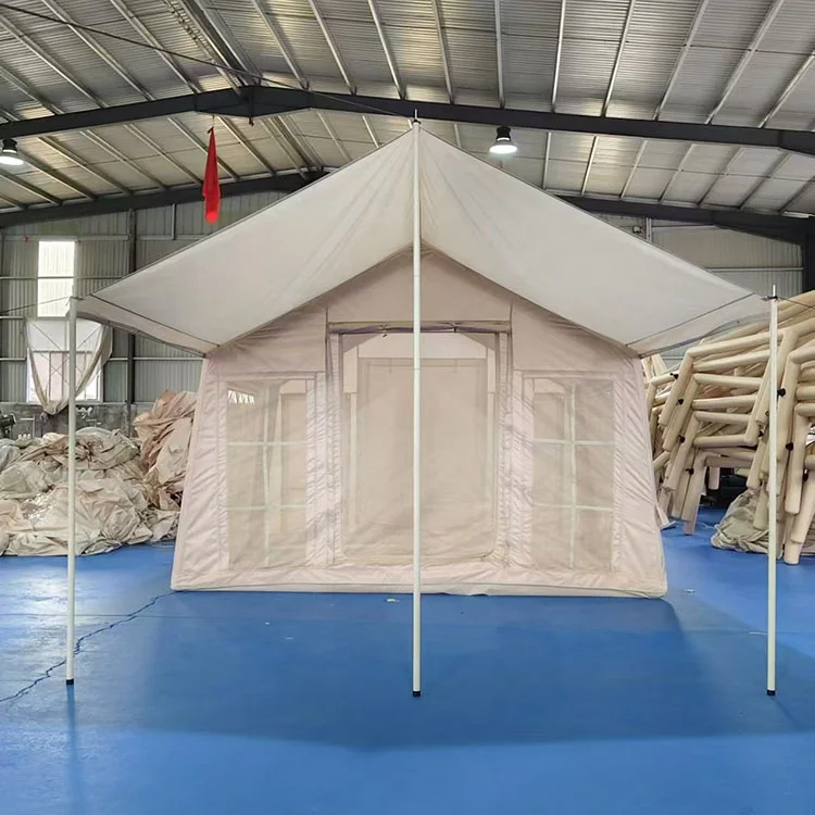Best Price Pvc Air Pole Tent Luxury Outdoor Inflatable Tent With Oxford Cloth And Cotton Fabric Waterproof Camping Tent