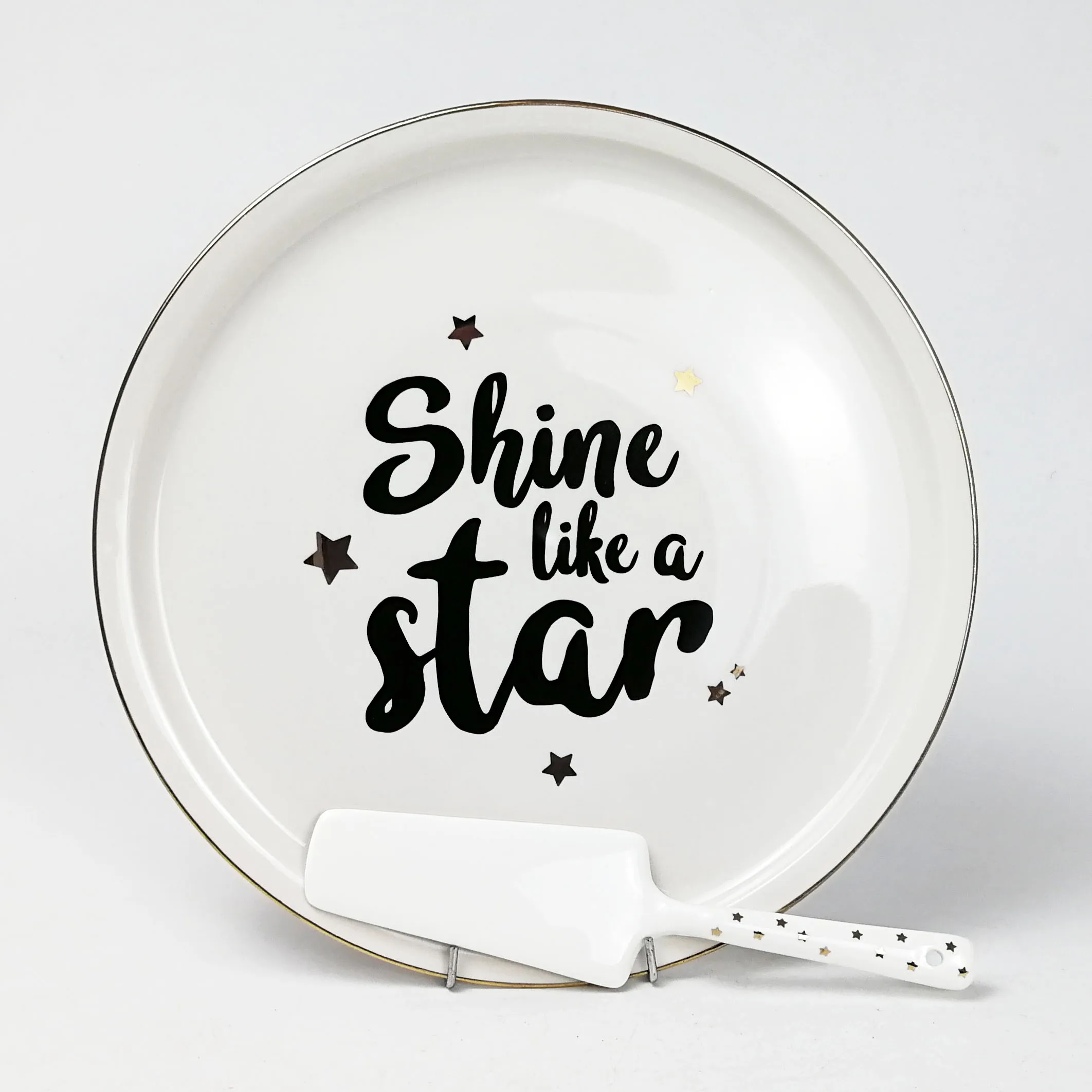 12inch pizza plate ceramic with PAD printing vegetable porcelain pizza plate