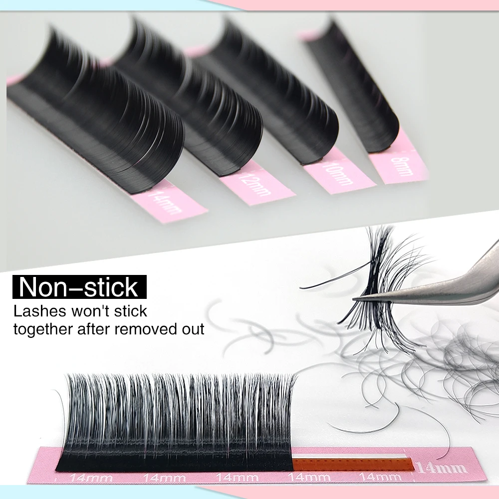 Qeelasee multi packaging korea pbt private label silk eyelash extensions